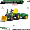 TRACTOR FARMER CON PALA Y REMOLQUE VERDE  ( CDE )