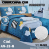 CUBRE CAMA CON CORDERITO INF 1,5 PLAZA  ( ASU )