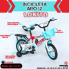 BICICLETA ARO 12 CON CANASTO Y PORTABULTO  ( ASU )