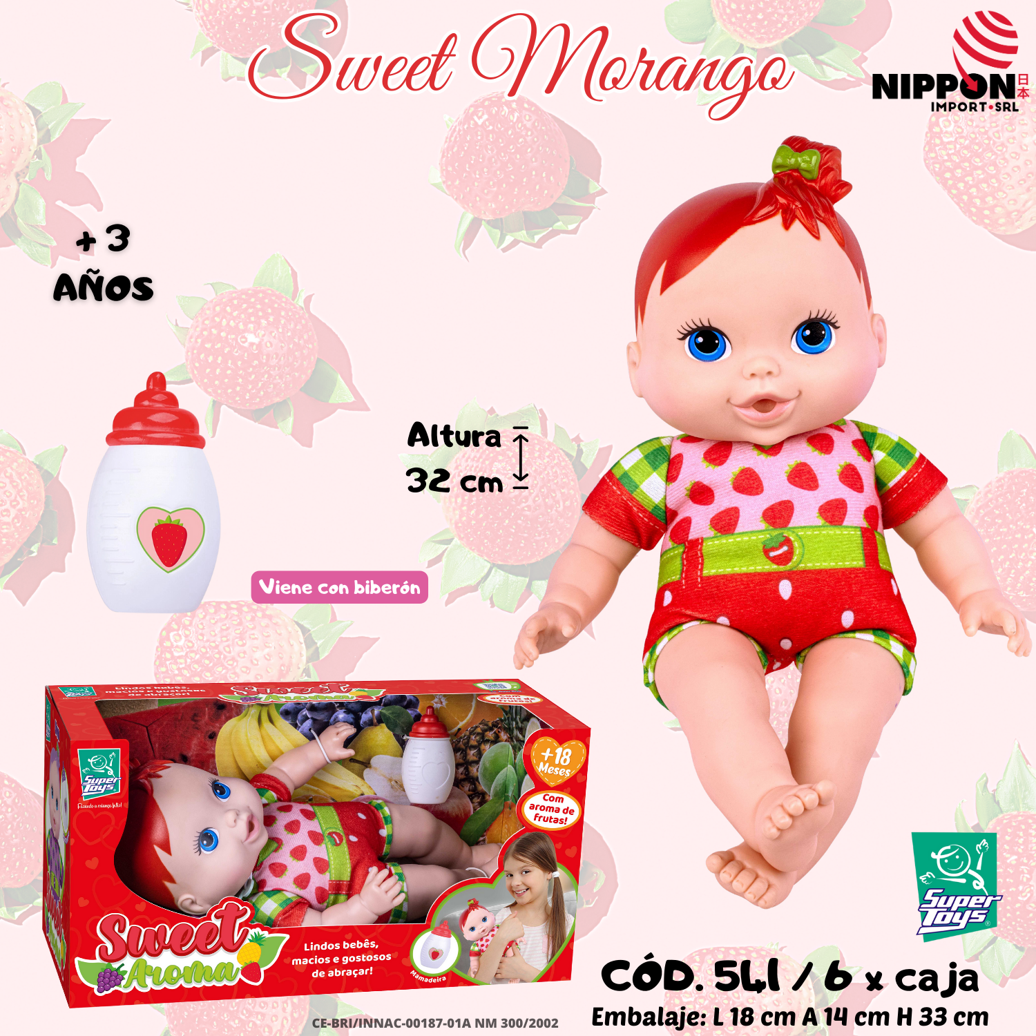 MUÑECA SWEET AROMA MORANGO  ( ASU )