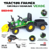 TRACTOR FARMER CON PALA Y REMOLQUE VERDE  ( ASU )