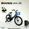 BICICLETA ARO 20 CON CANASTO Y RUEDA DE APOYO  ( ASU )