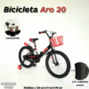 BICICLETA ARO 20 CON CANASTO Y RUEDA DE APOYO  ( ASU )